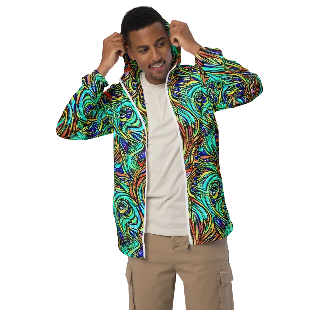 Cobalt Flow on Men's Windbreaker — Front