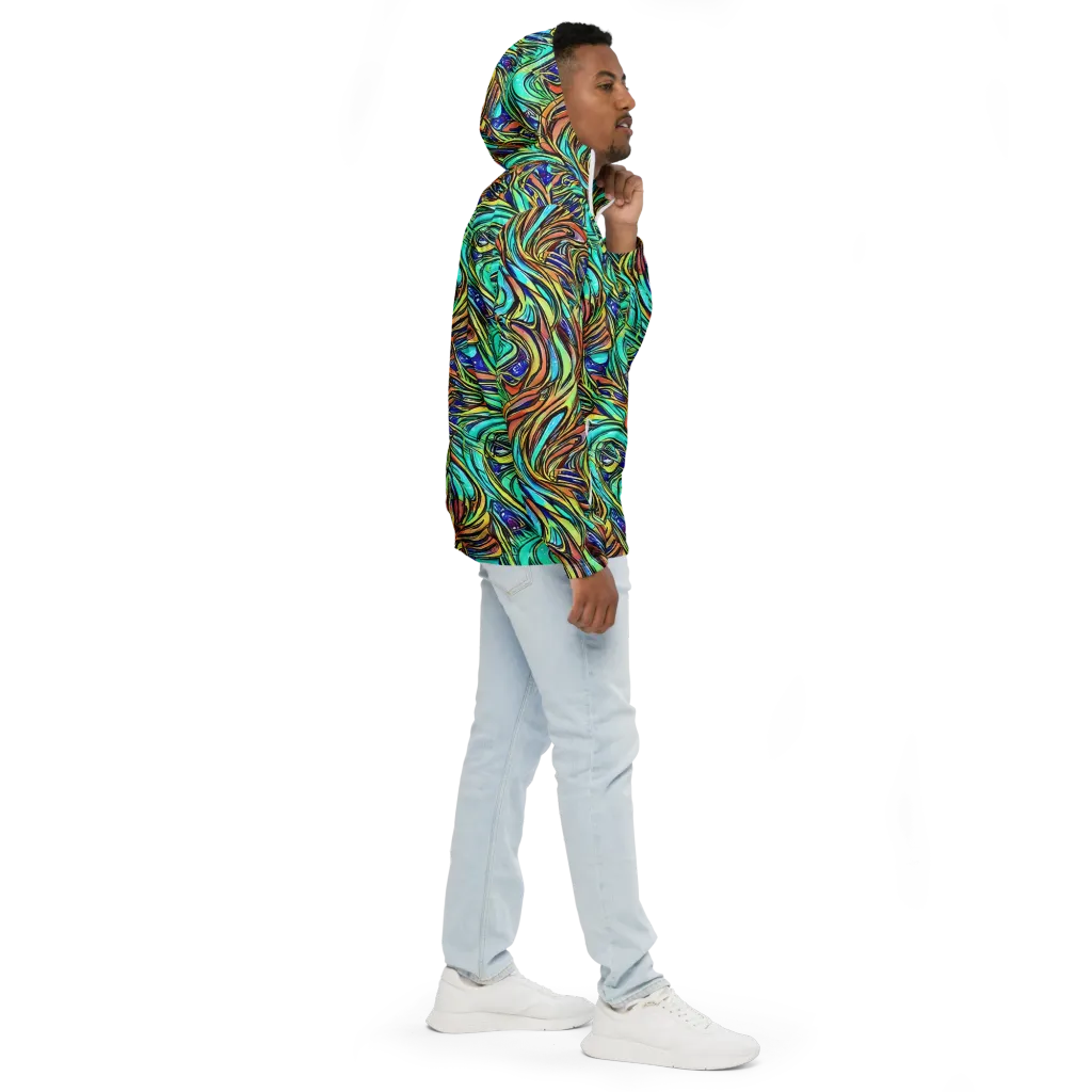 Cobalt Flow on Men's Windbreaker — Right