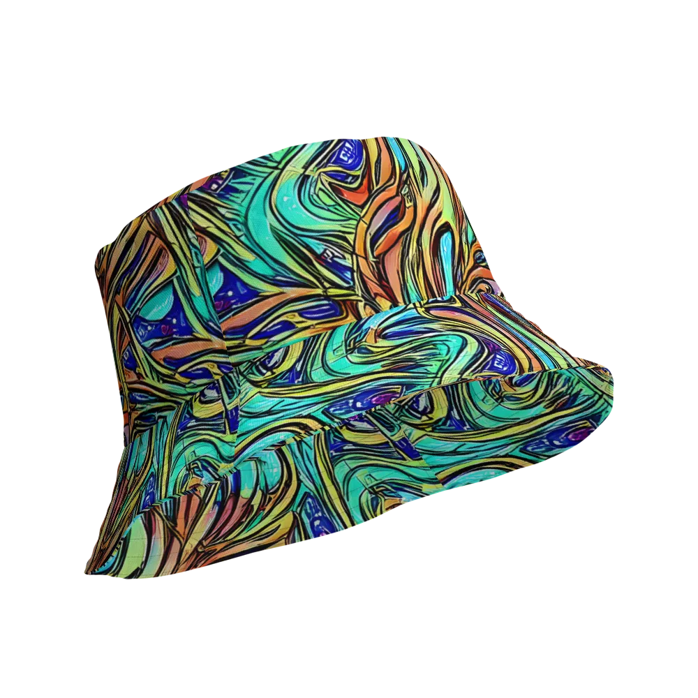 Cobalt Flow on Reversible Bucket Hat — Product details Outside
