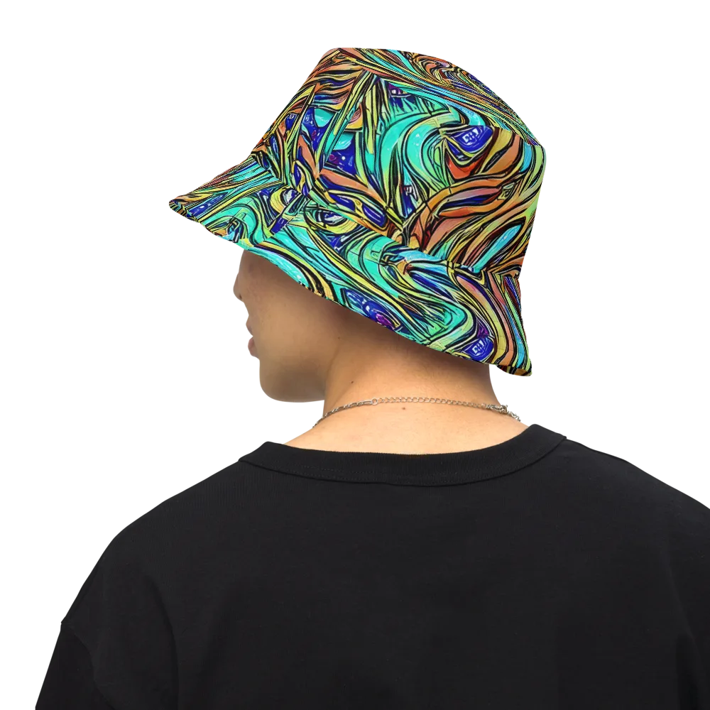 Cobalt Flow on Reversible Bucket Hat — Back Inside