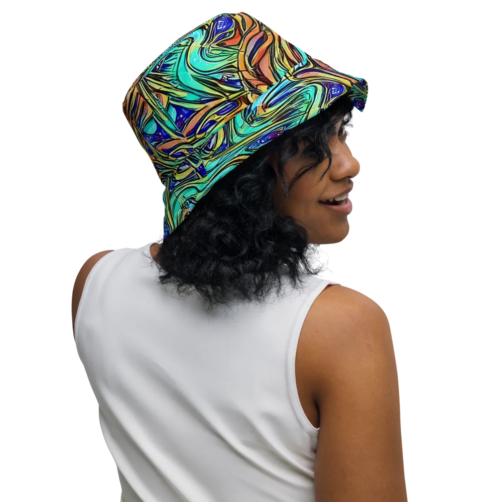 Cobalt Flow on Reversible Bucket Hat — Right Outside