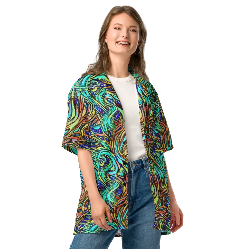 Cobalt Flow on Button Shirt — Front