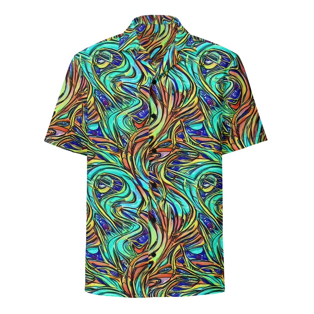 Cobalt Flow on Button Shirt — Front