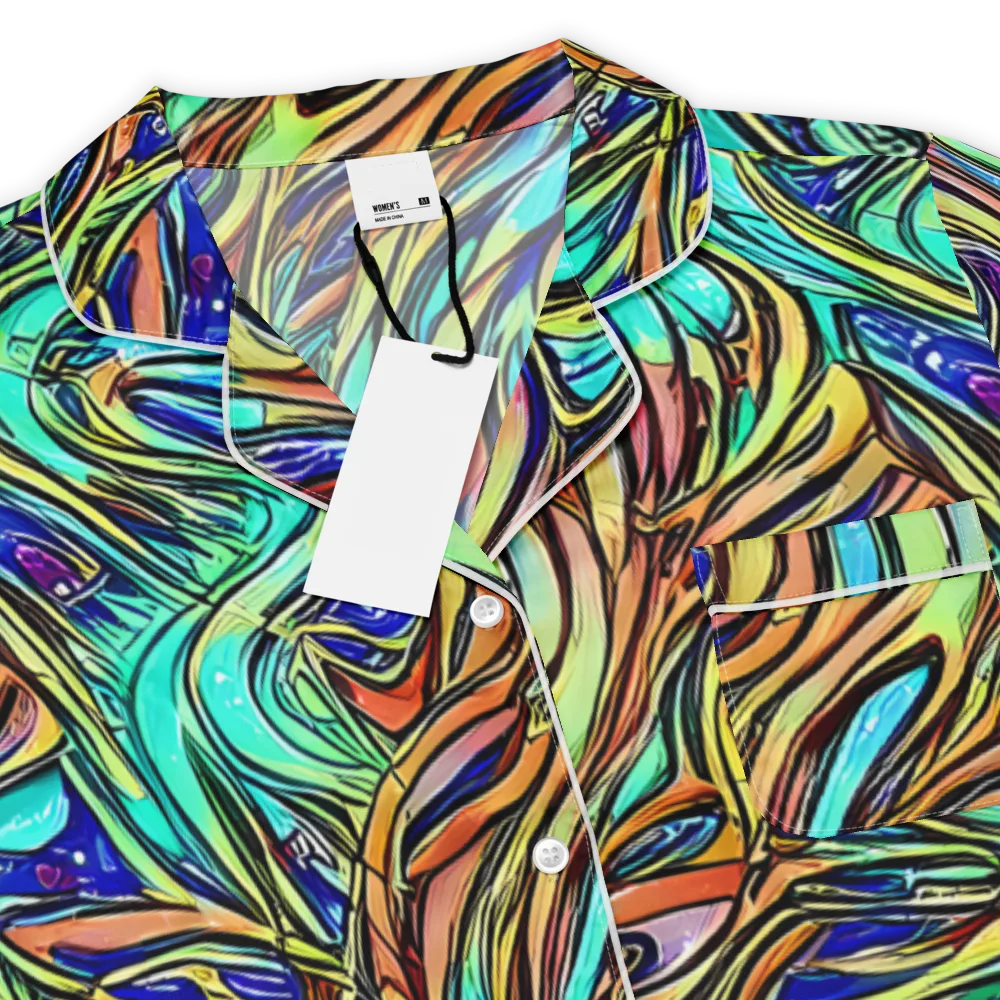 Cobalt Flow on Women's Short Sleeve Pajama Top — Product details