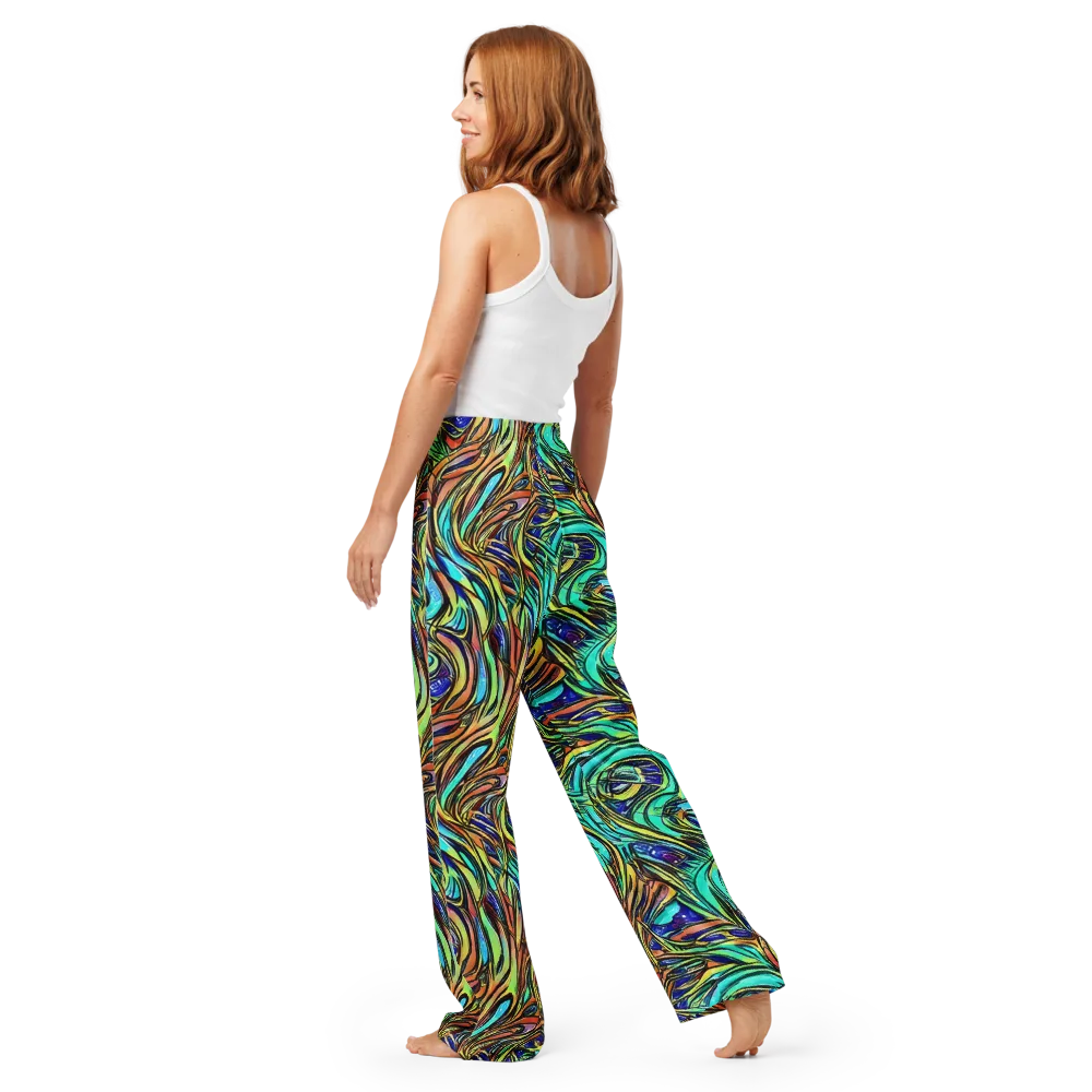 Cobalt Flow on Women's Pajama Pants — Back