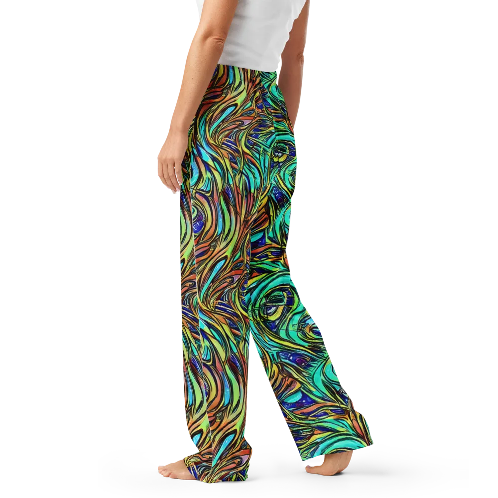 Cobalt Flow on Women's Pajama Pants — Left