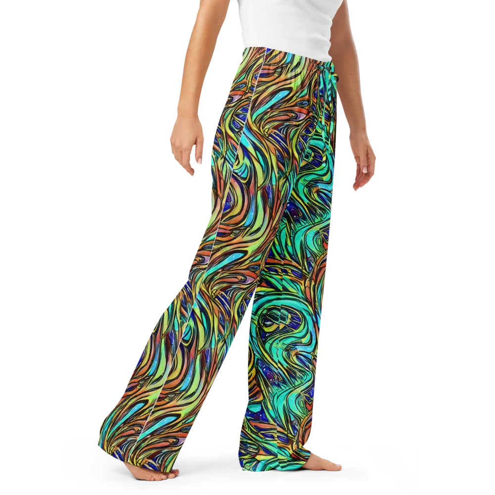 Cobalt Flow on Women's Pajama Pants — Right Front