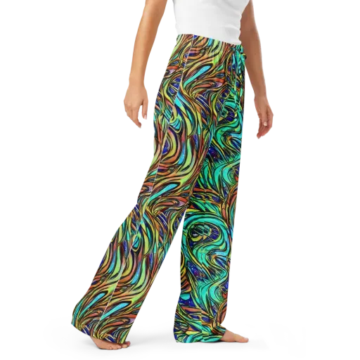 Cobalt Flow on a Women's Pajama Pants