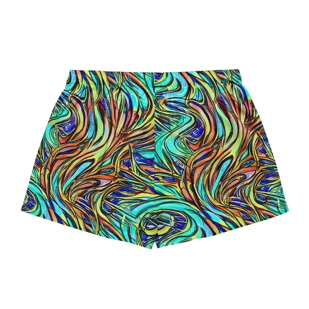 Cobalt Flow on Women's Pajama Shorts — Back