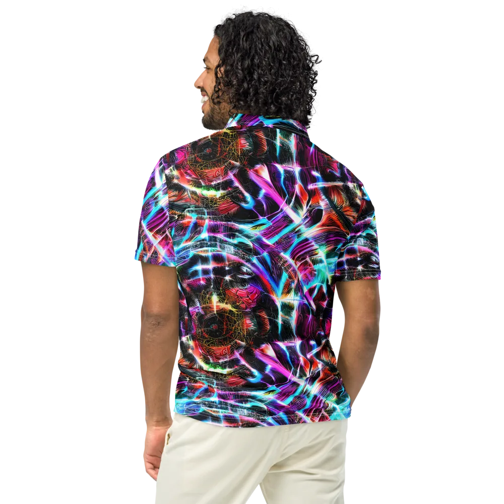 Laser Tempest on Men's Slim Fit Polo Shirt — Back
