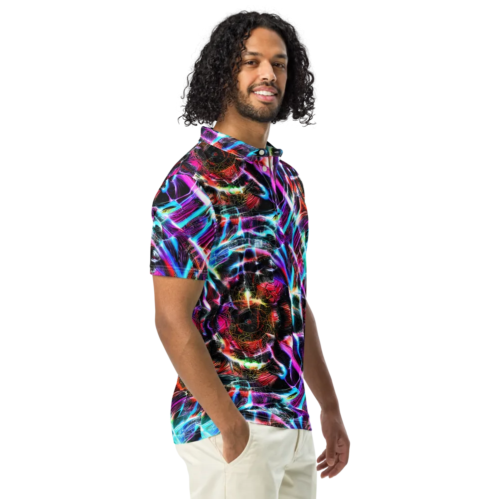 Laser Tempest on Men's Slim Fit Polo Shirt — Right Front