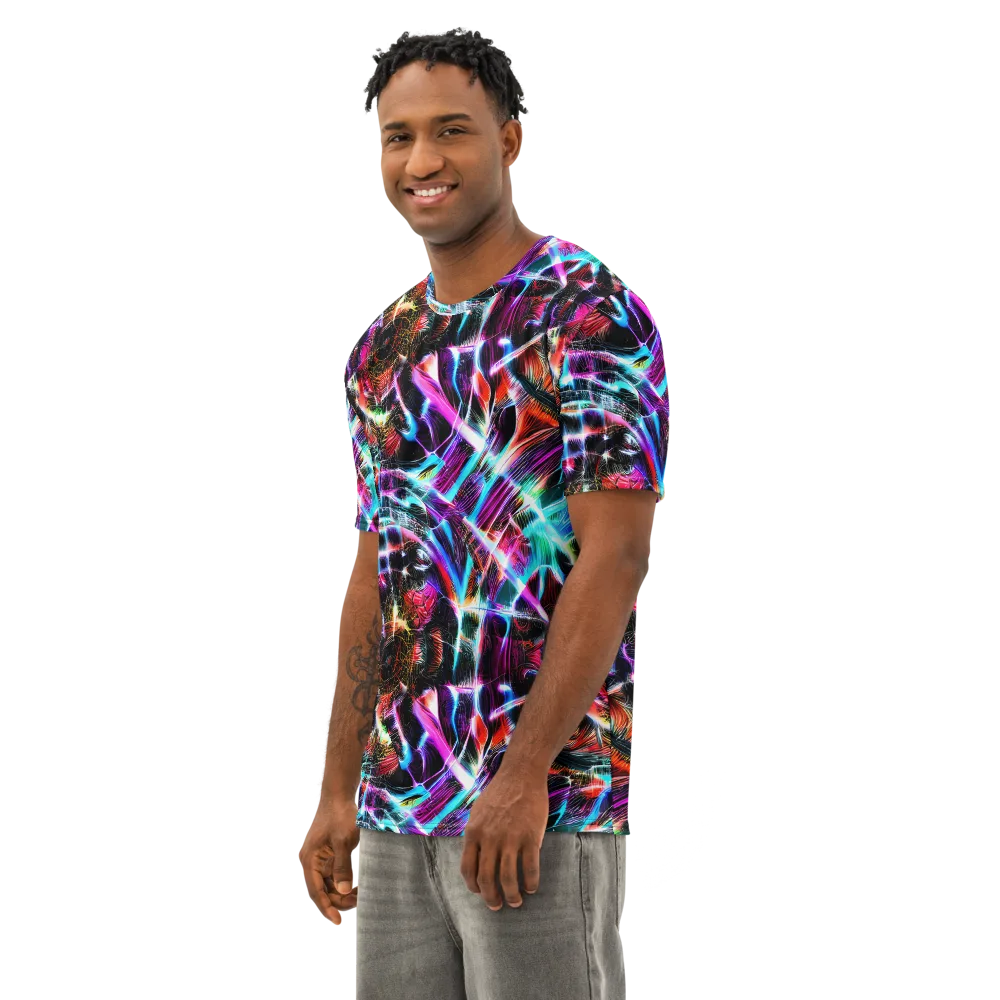 Laser Tempest on Men's Cotton Crew Neck T-Shirt — Left Front