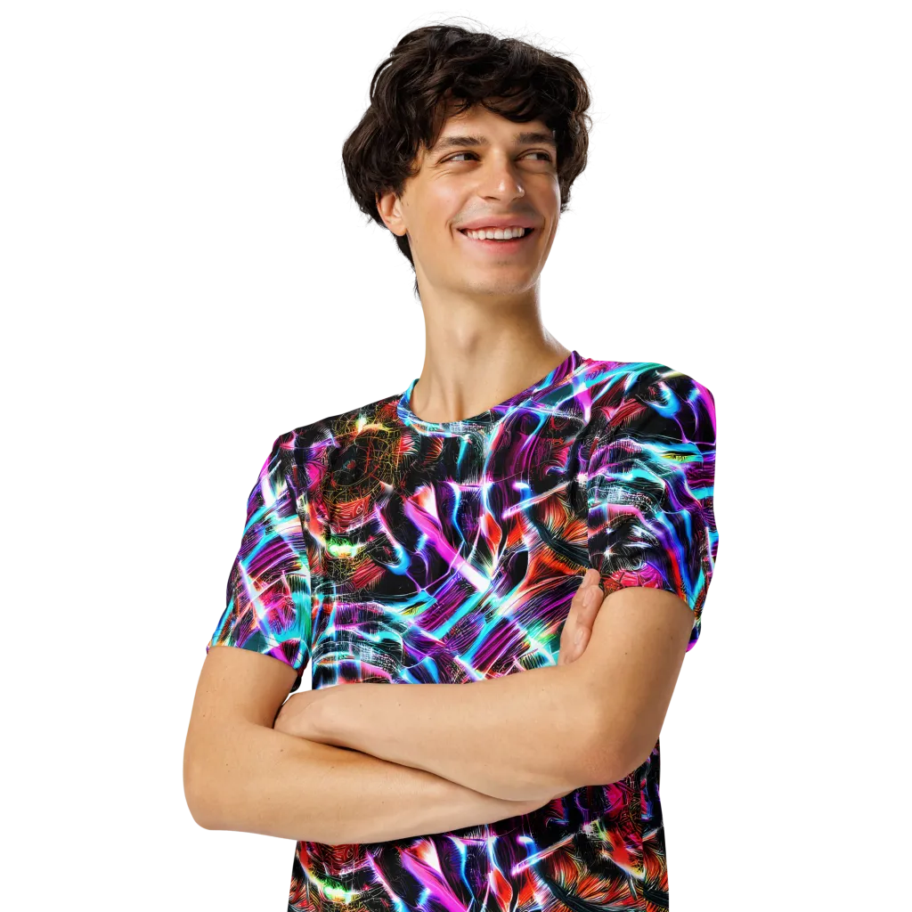 Laser Tempest on Men's Crew Neck T-Shirt — Left Front