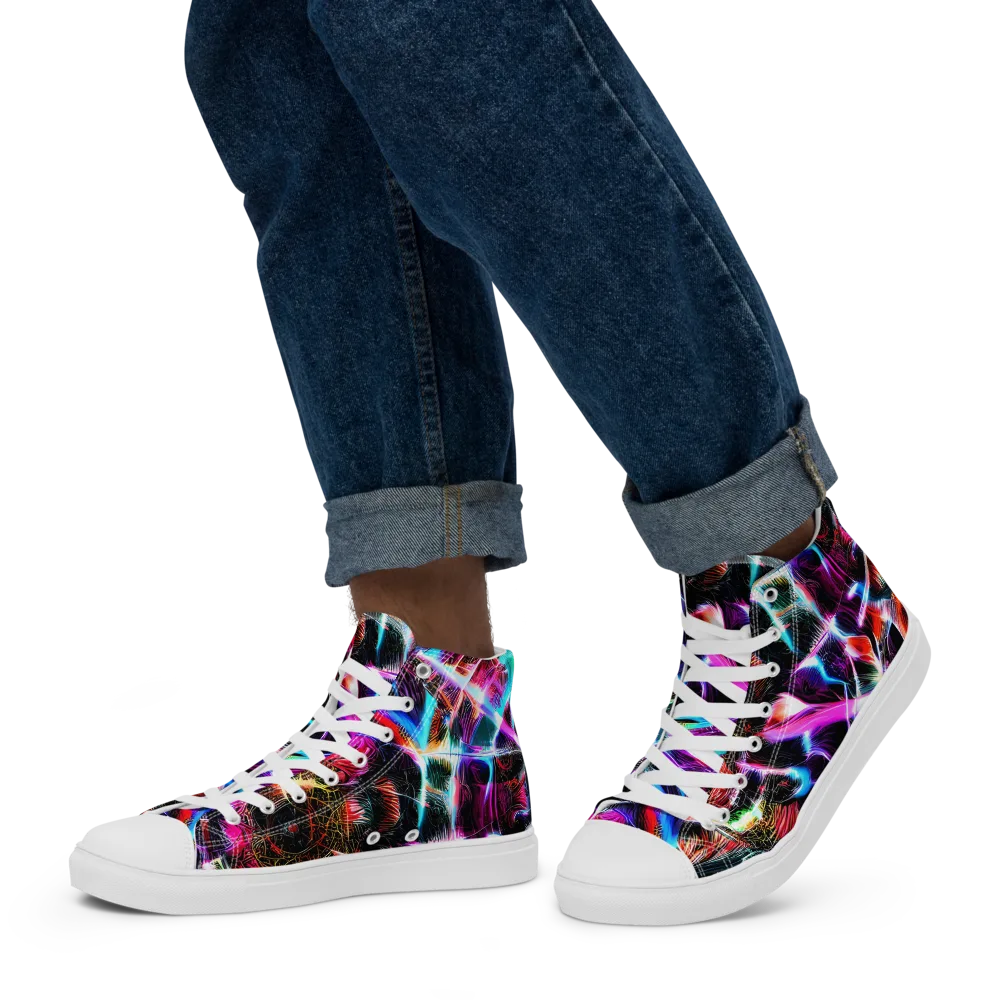 Laser Tempest on Men's High Top Canvas Shoes — Left
