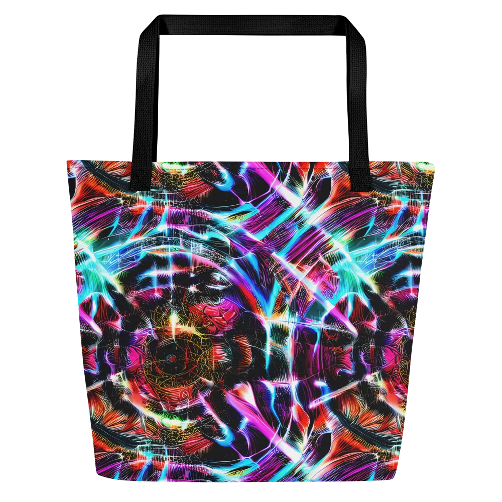 Laser Tempest on Large Tote Bag W/ Pocket — Front