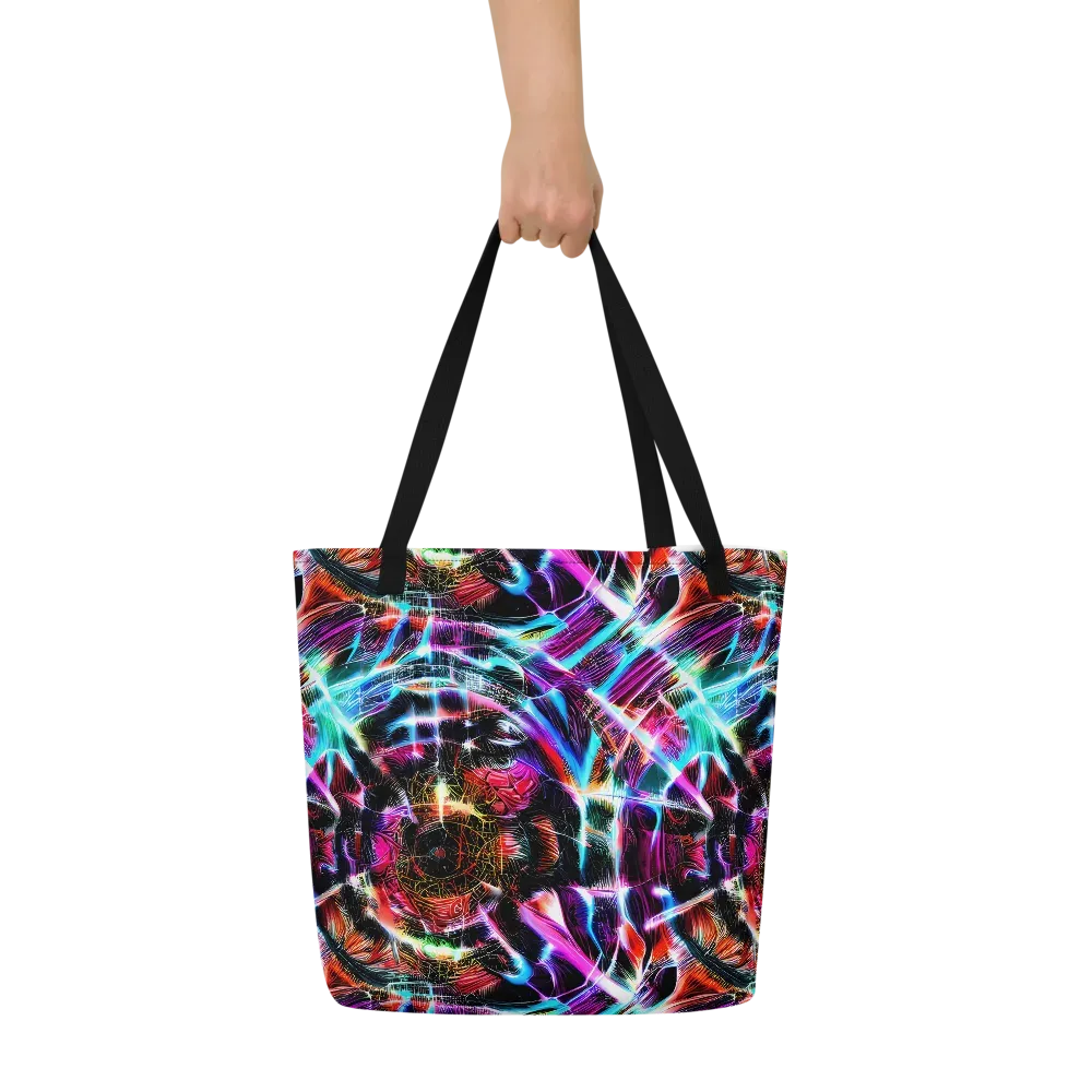 Laser Tempest on Large Tote Bag W/ Pocket — Front