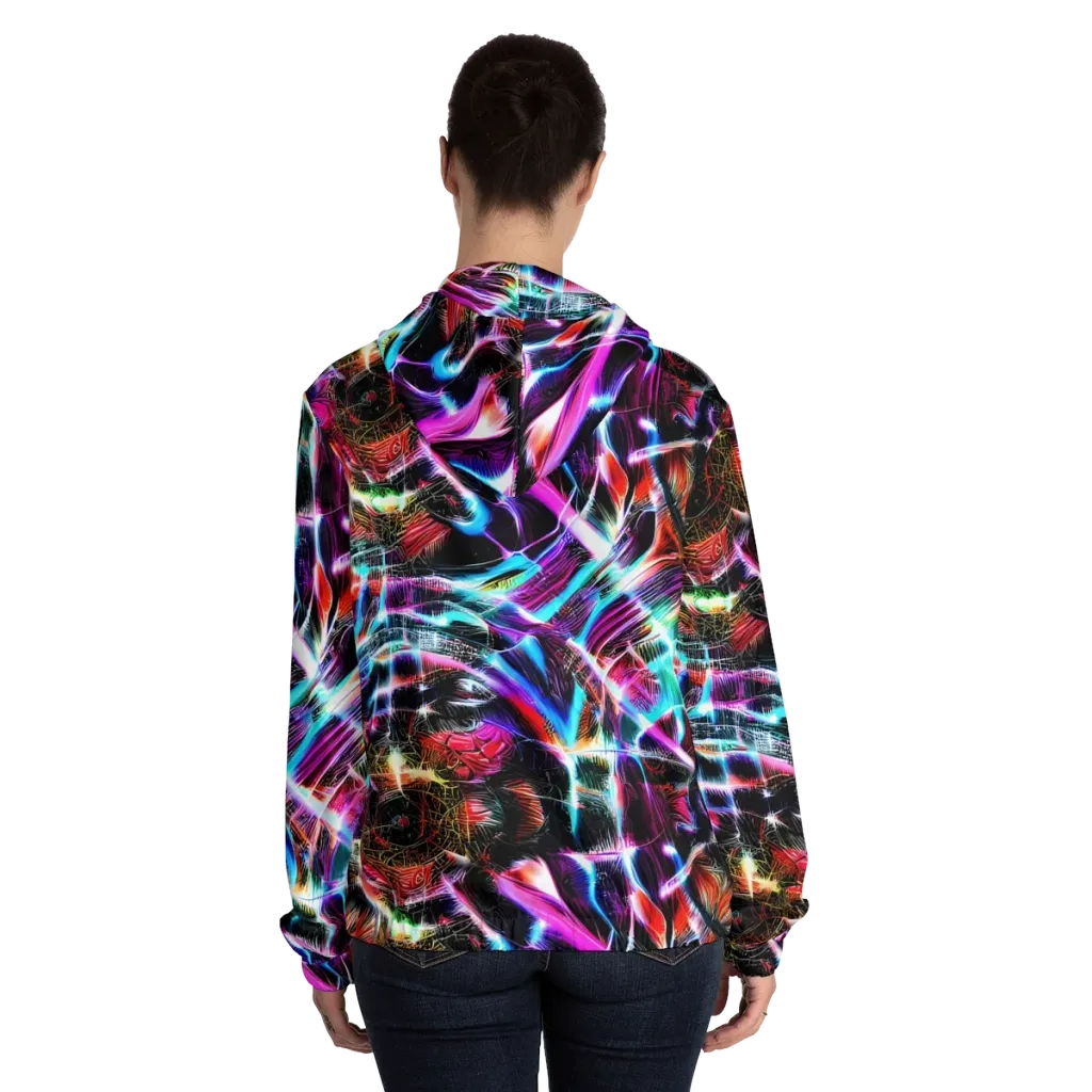 Laser Tempest on Women's Full-Zip Hoodie — Back On Person