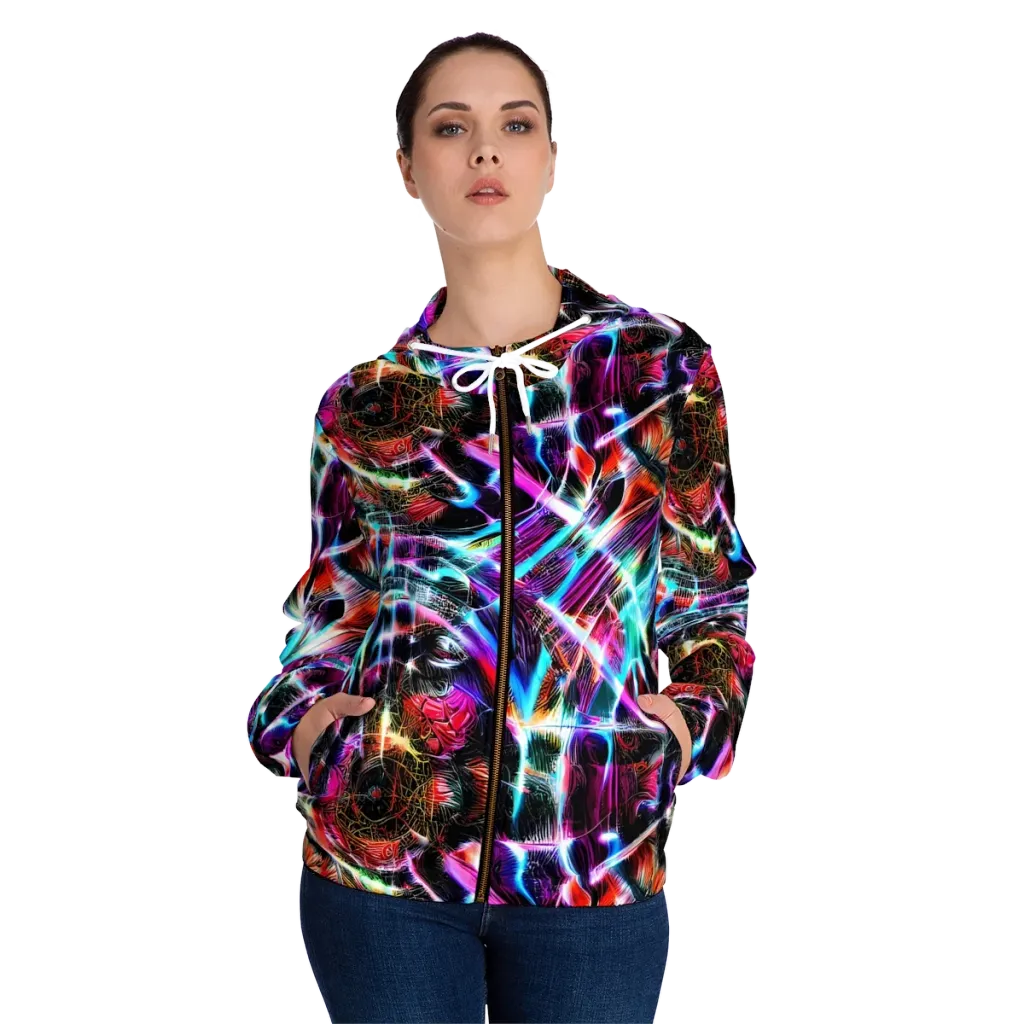 Laser Tempest on Women's Full-Zip Hoodie — Front On Person