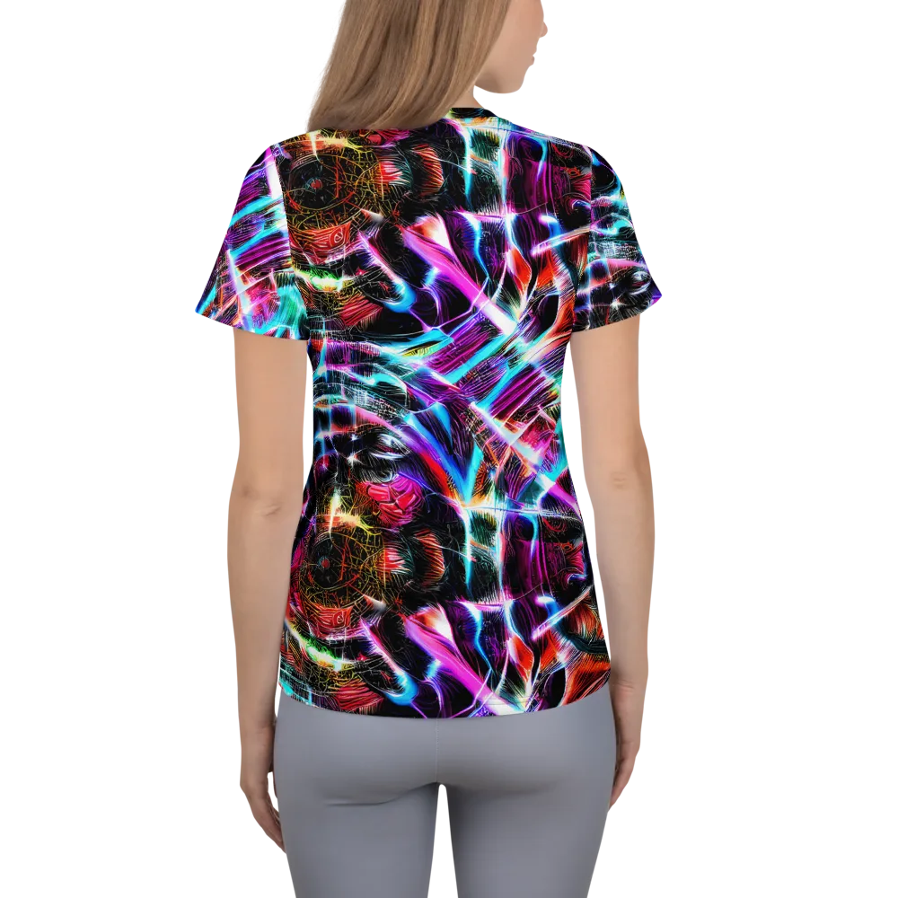 Laser Tempest on Women's Athletic T-Shirt — Back
