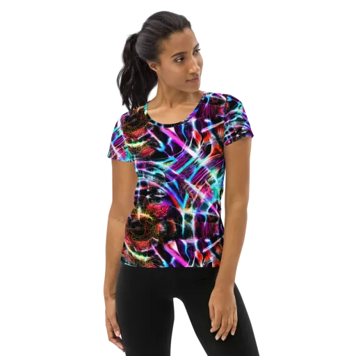 Laser Tempest on a Women's Athletic T-Shirt