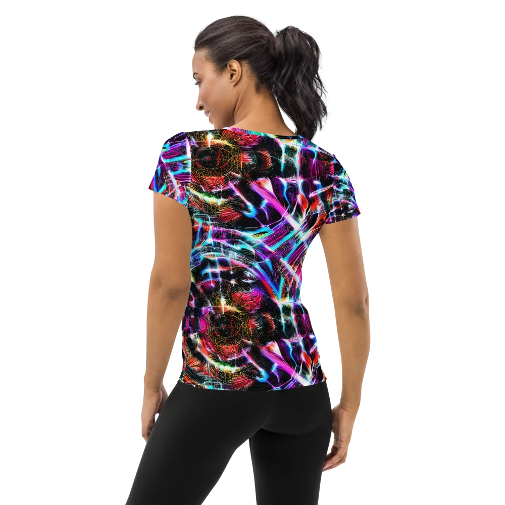 Laser Tempest on Women's Athletic T-Shirt — Back