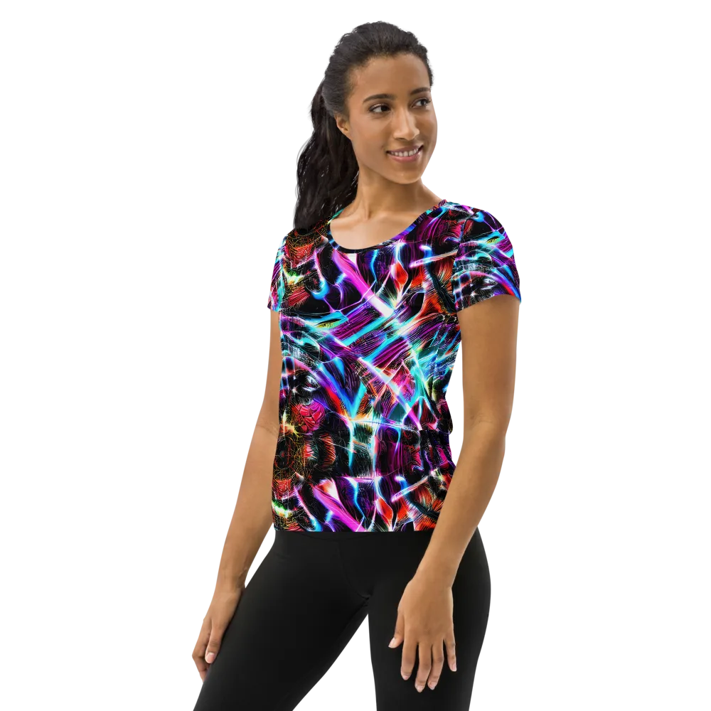 Laser Tempest on Women's Athletic T-Shirt — Left