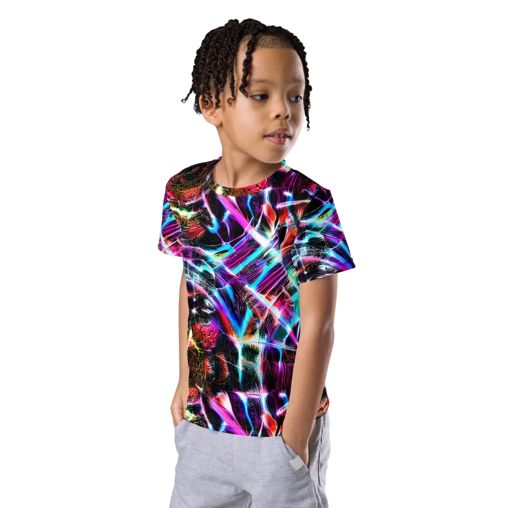 Laser Tempest on Kids Crew Neck T-Shirt — Left Front
