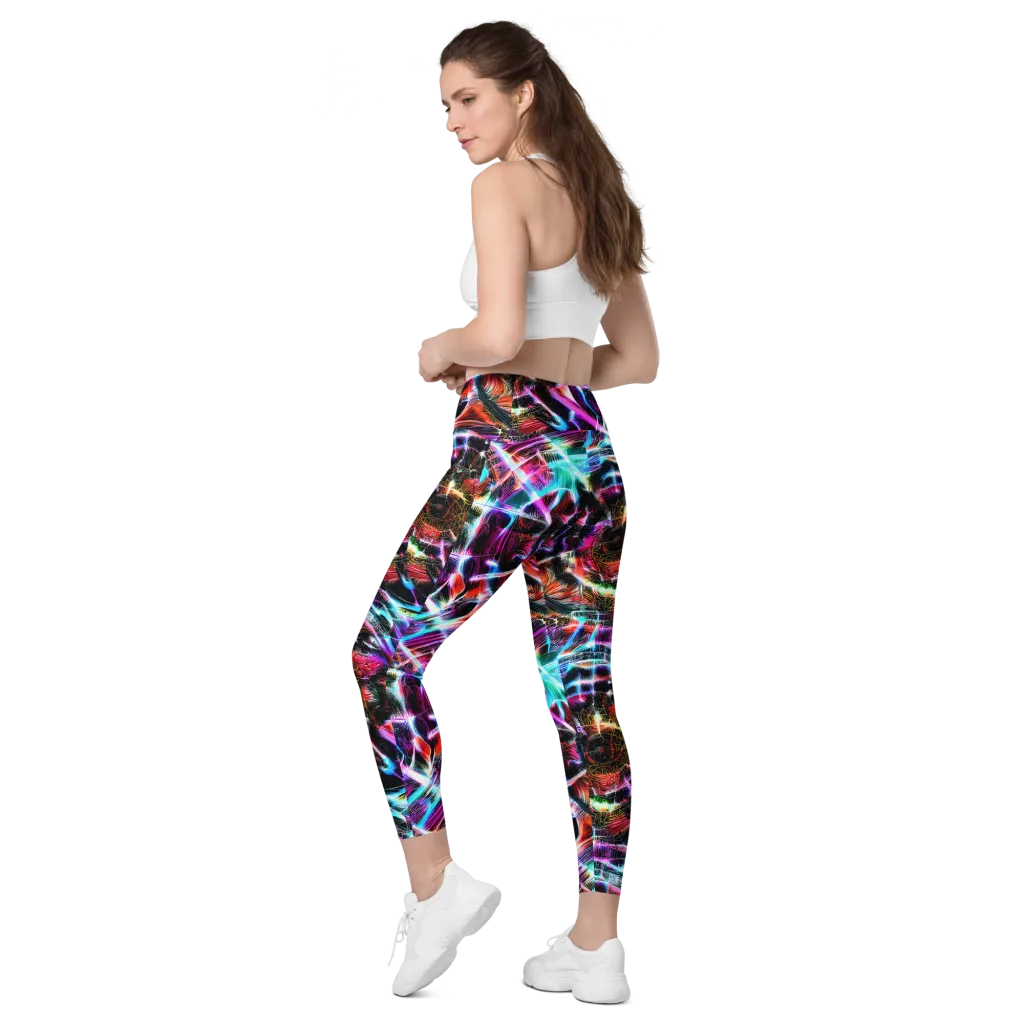 Laser Tempest on Leggings with Pockets — Left Back