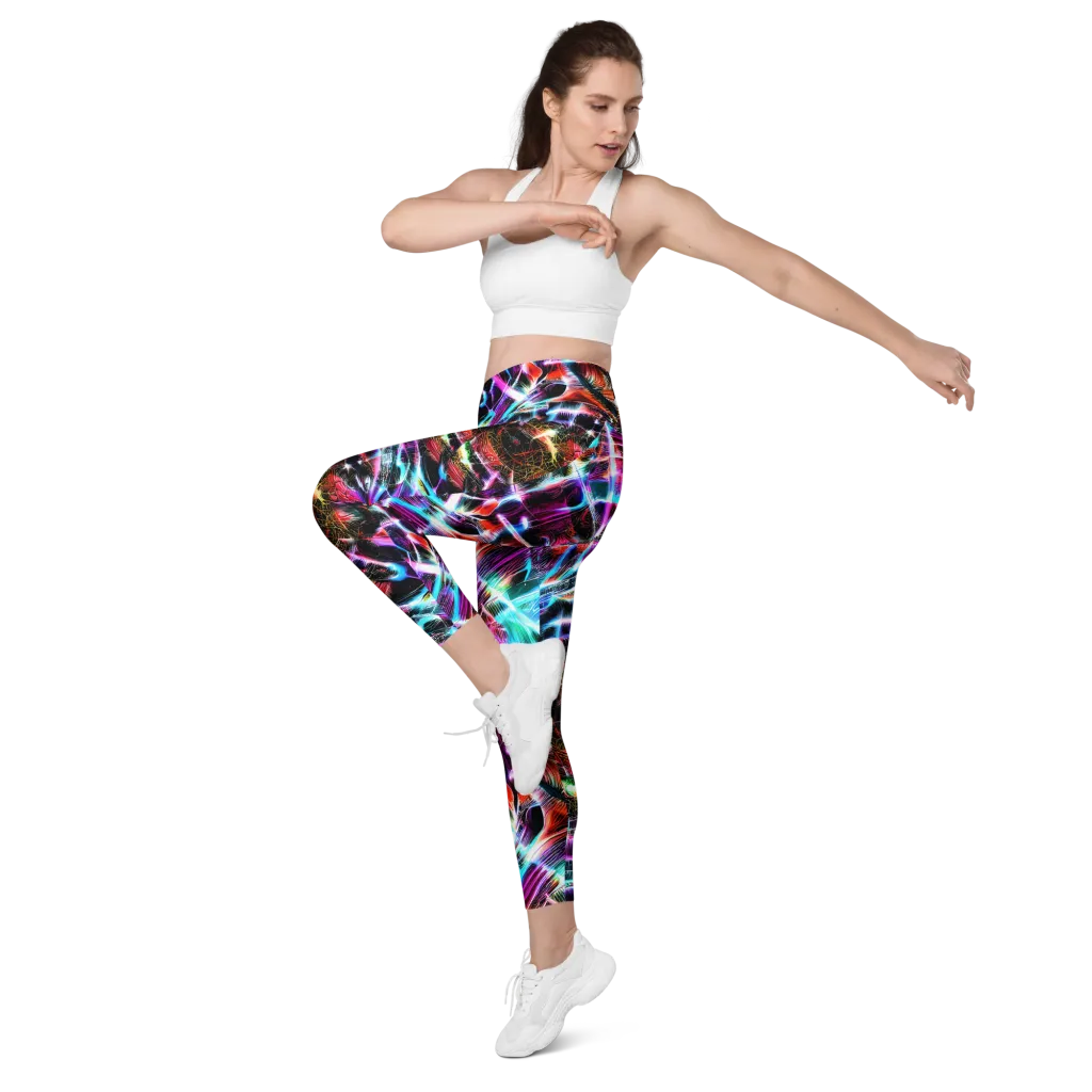 Laser Tempest on Leggings with Pockets — Left Front