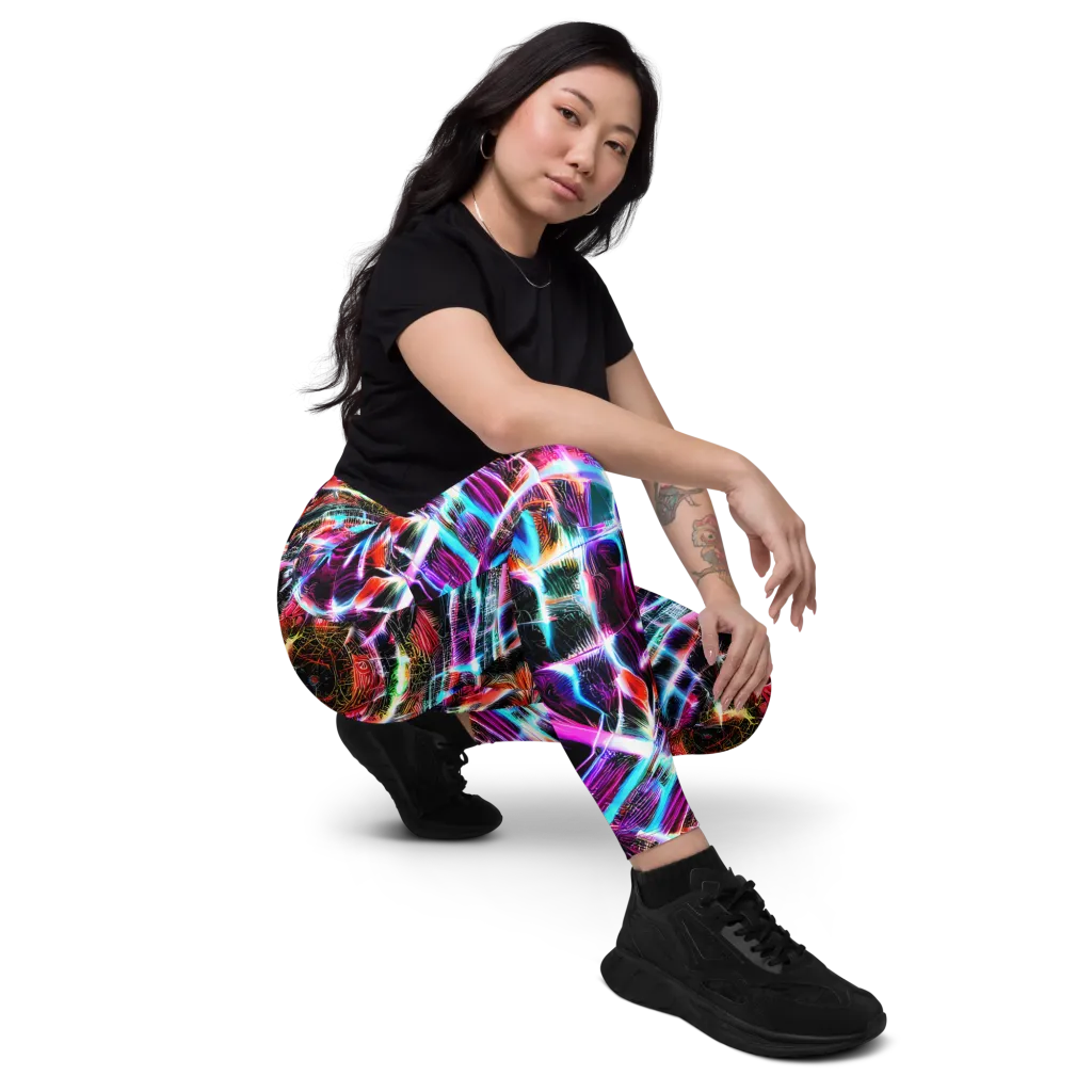 Laser Tempest on Leggings with Pockets — Right Front