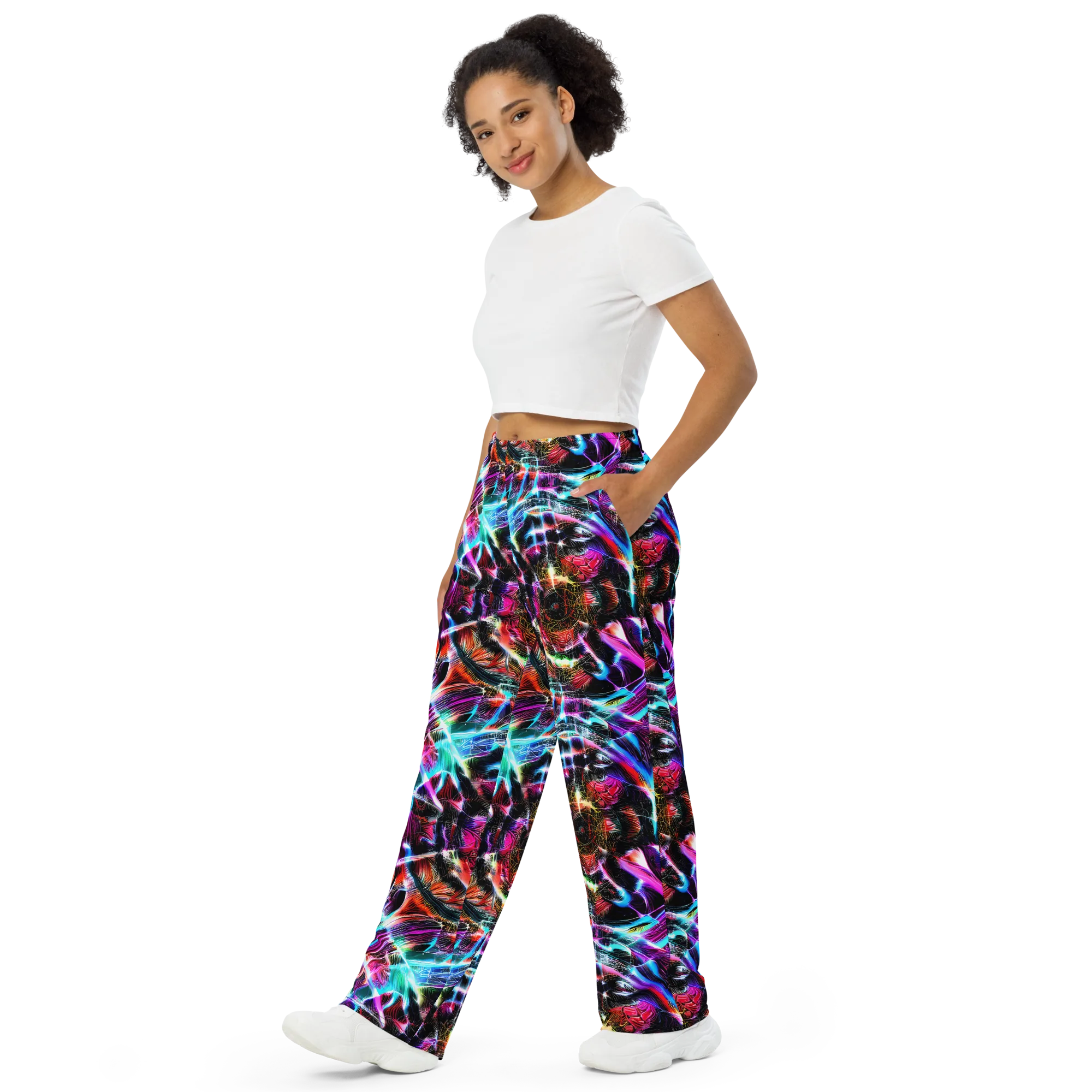 Laser Tempest on Wide-Leg Pants — Left Front