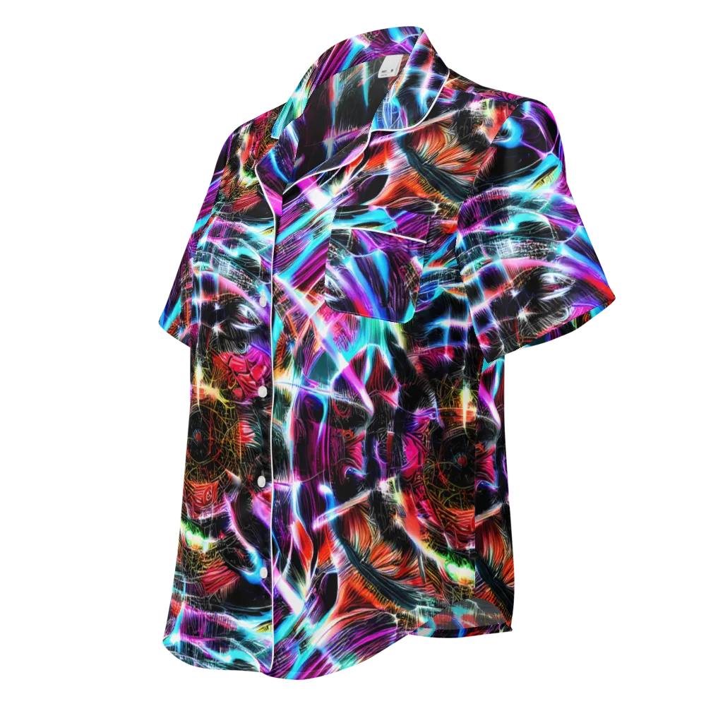 Laser Tempest on Women's Short Sleeve Pajama Top — Left Front