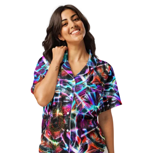 Laser Tempest on a Women's Short Sleeve Pajama Top