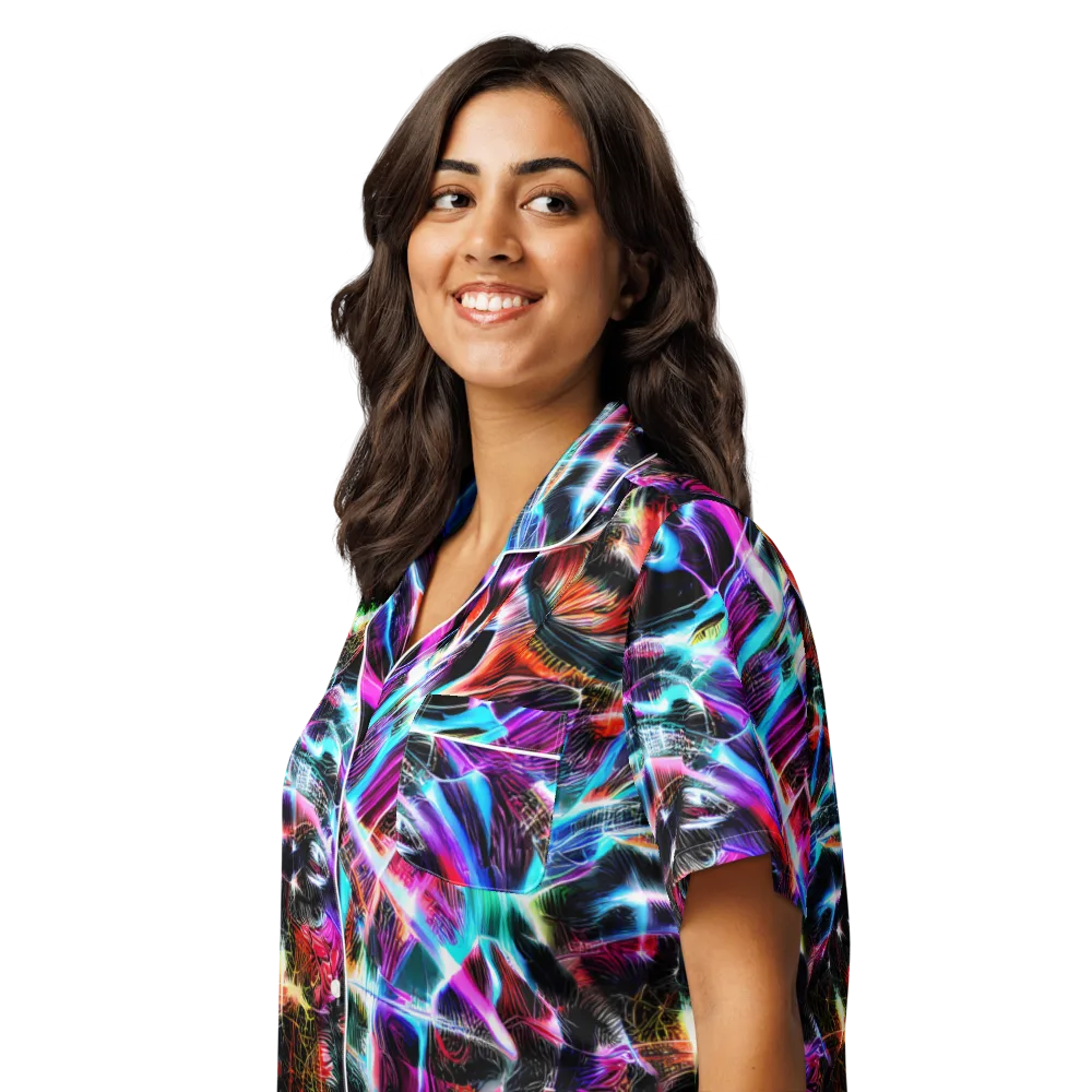 Laser Tempest on Women's Short Sleeve Pajama Top — Left Front