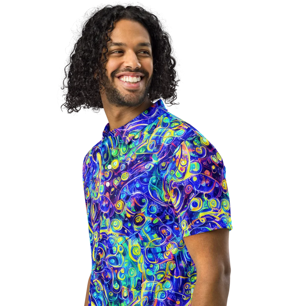 The Color Comet on Men's Slim Fit Polo Shirt — Left Front