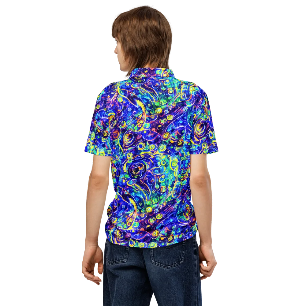 The Color Comet on Men's Slim Fit Polo Shirt — Back