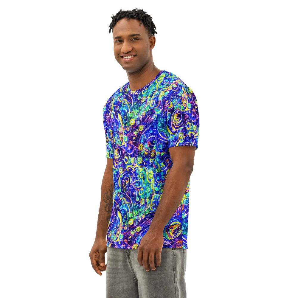The Color Comet on Men's Cotton Crew Neck T-Shirt — Left Front