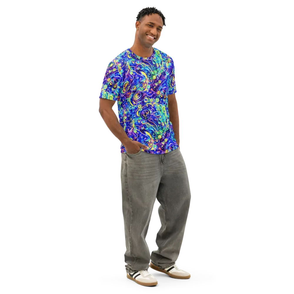 The Color Comet on Men's Cotton Crew Neck T-Shirt — Right Front