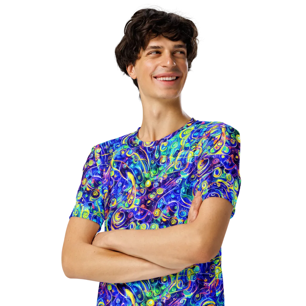 The Color Comet on Men's Crew Neck T-Shirt — Left Front