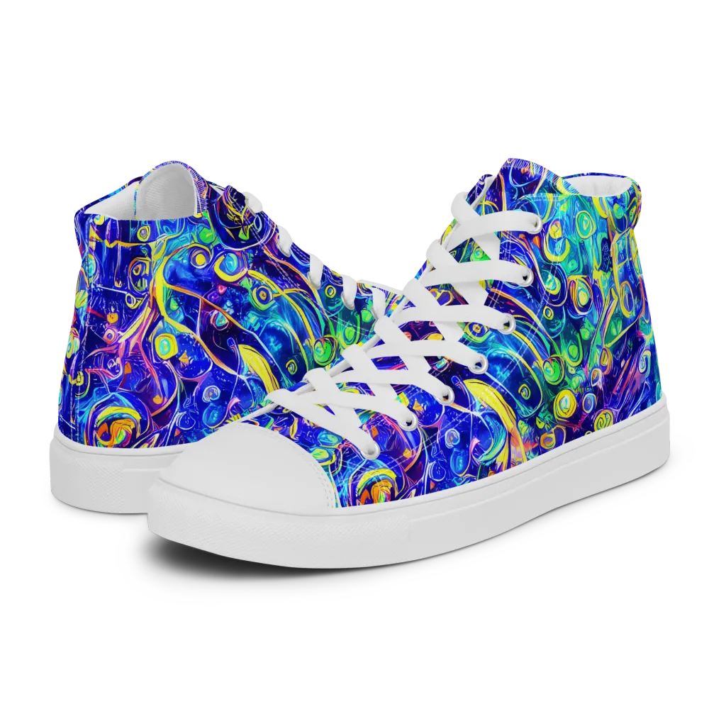 The Color Comet on Men's High Top Canvas Shoes — Left