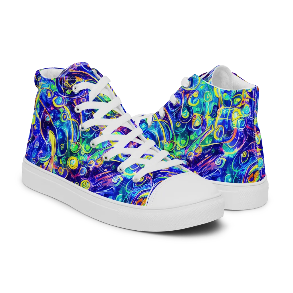 The Color Comet on Men's High Top Canvas Shoes — Right