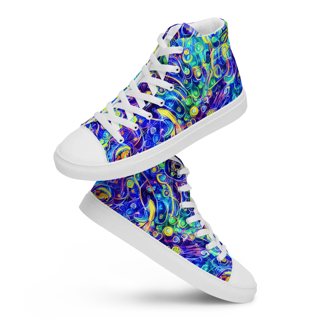The Color Comet on Men's High Top Canvas Shoes — Front