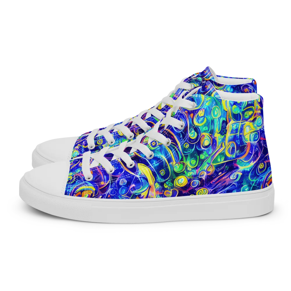 The Color Comet on Women's High Top Canvas Shoes — Left