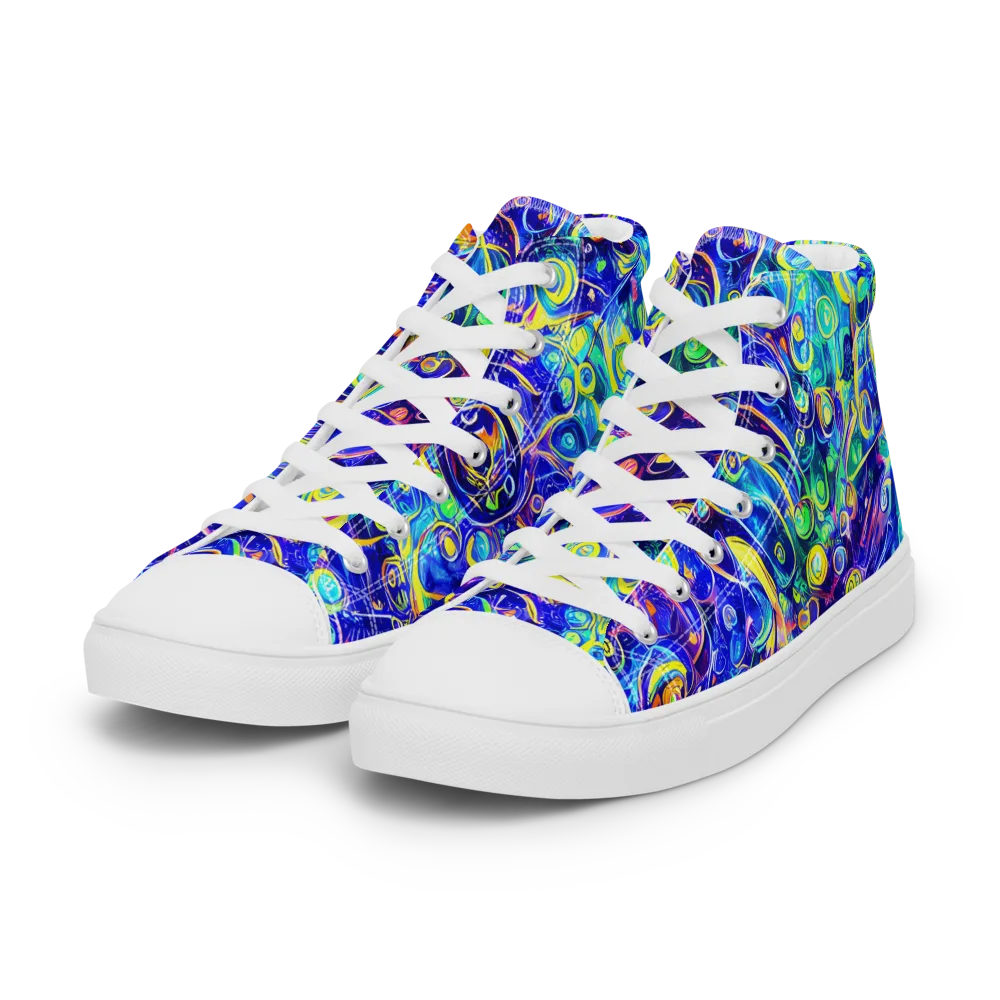 The Color Comet on Women's High Top Canvas Shoes — Left Front