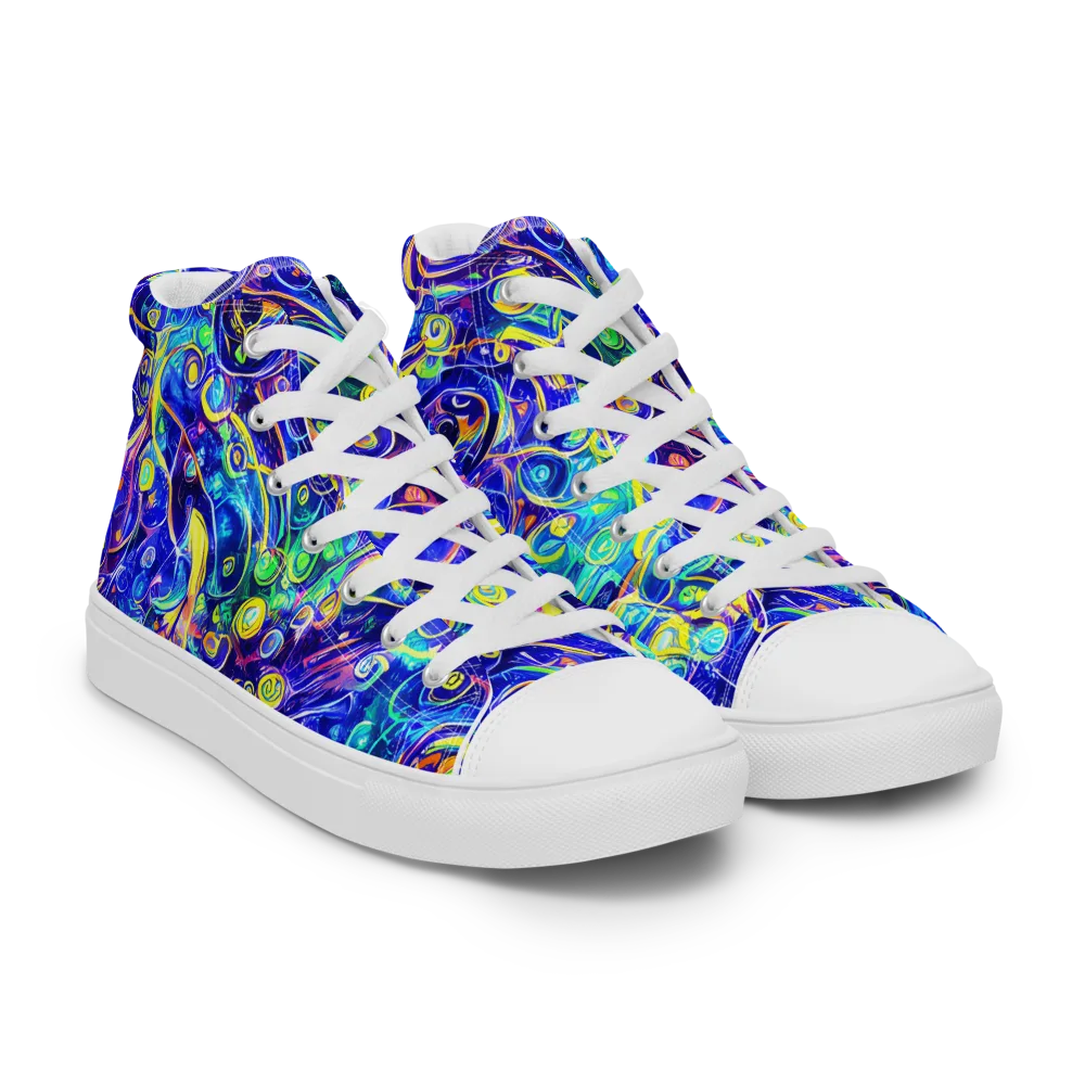 The Color Comet on Women's High Top Canvas Shoes — Right Front