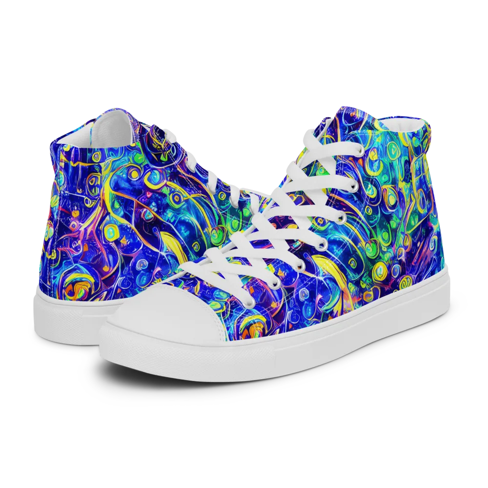 The Color Comet on Women's High Top Canvas Shoes — Left