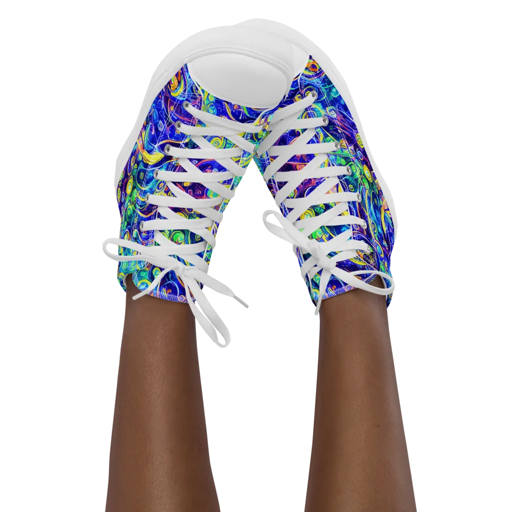 The Color Comet on Women's High Top Canvas Shoes — Front