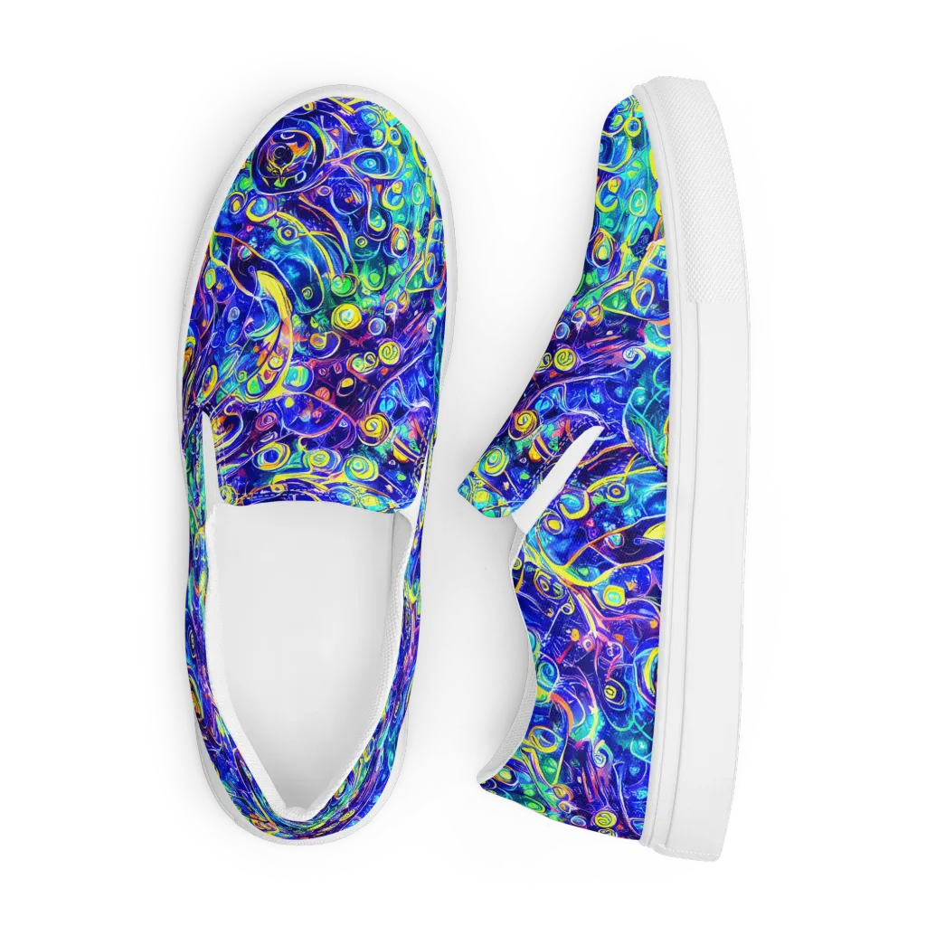 The Color Comet on Men's Slip-On Canvas Shoes — Front