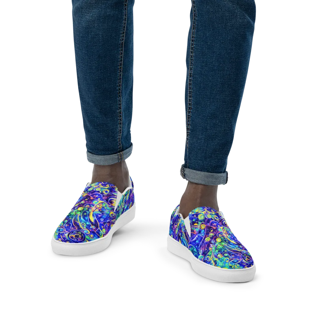 The Color Comet on Men's Slip-On Canvas Shoes — Front