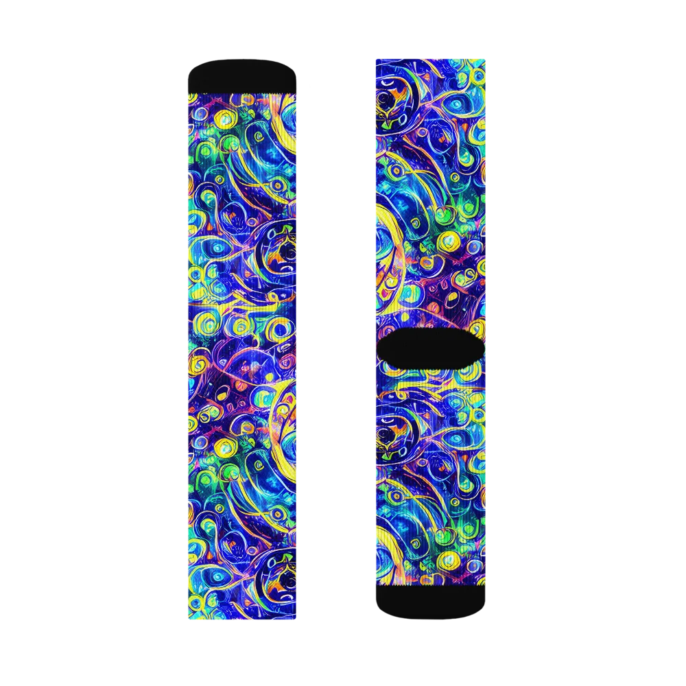 The Color Comet on Socks — Left Sock